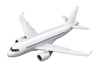 Fototapeta premium Detailed front view of a weathered and aged commercial passenger airplane with visible rust and wear isolated on transparent background