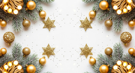 Festive christmas ornament arrangement with transparent background