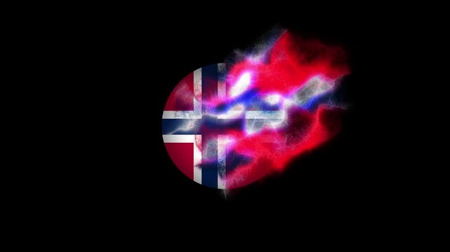 Animated Modern Energy Efficiency Icon of Norway Flag for Clean Technology Marketing and Education