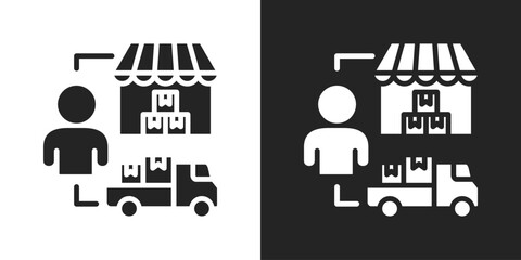 Supplier Icon In Black And White Glyph Style