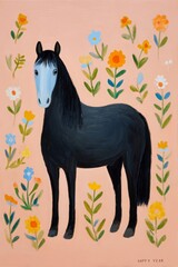 New Year greeting cards with horses