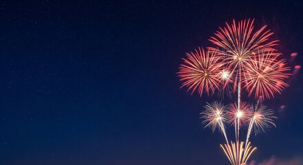 Fireworks display with transparent background