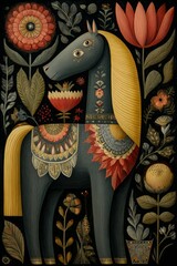 New Year greeting cards with horses