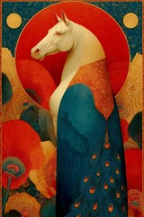 New Year greeting cards with horses