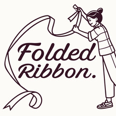 A woman tying a ribbon forming a heart shape artistic illustration