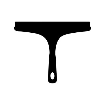 Black silhouette of a squeegee used for cleaning windows and surfaces