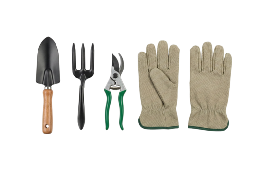 Garden tools set with various essential equipment