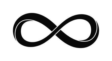 A stark depiction of the infinity symbol a continuous loop elegantly rendered in black silhouette
