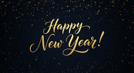 Happy new year text with transparent background