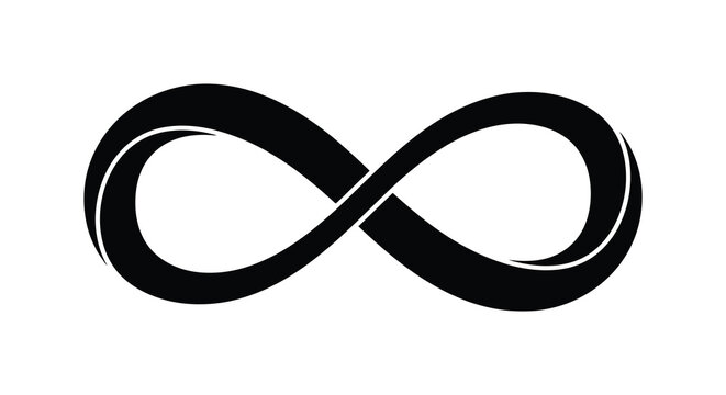 A stark depiction of the infinity symbol a continuous loop elegantly rendered in black silhouette