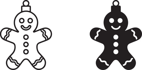 Fototapeta premium Gingerbread Man Outline and Silhouette for Festive Season Celebrations and Holiday Crafts