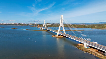 Aerial from the bridge across the N 125 near Portimao in the Algarve Portugal