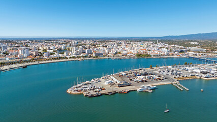 Aerial from the city Portimao in the Algarve Portugal