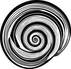 Abstract snail shell represented as layered concentric line spirals. 3
