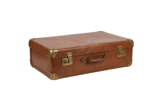 Vintage travel suitcase ready for an adventurous journey