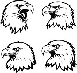 Eagle Head Silhouette Set