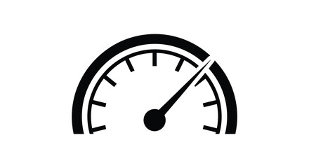 A simple gauge showing speed or performance levels with a distinct black silhouette