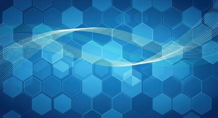 Hexagonal network backdrop with flowing lines perfect for digital technology themes