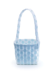 Plastic basket isolated on white.