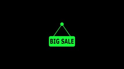 "Big Sale" text on black background, abstract modern shopping event marketing and Big Sale campaign text for attractive discounts during Happy New Year.