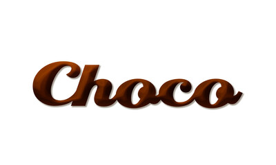 Choco text on transparent background