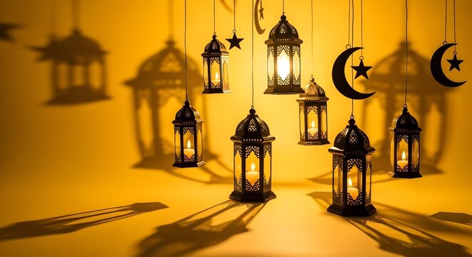 Eid Mubarak and Ramadan Mubarak background poster design - Powered by Adobe