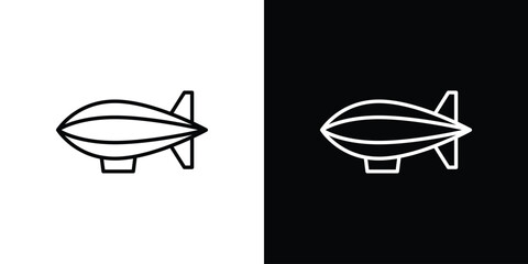 Airship icon design element. Linear style vectors © Win