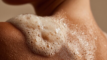Fototapeta premium Shower bubbles on shoulder