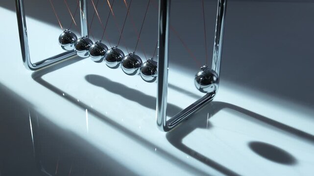 Newton's Cradle Pendulum Chrome Steel Balls Physics Motion Energy Transfer Science Demonstration