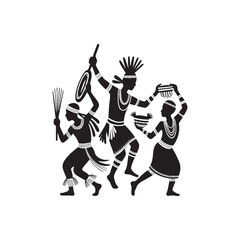 Fototapeta premium Traditional Dance & Craft – Bold Silhouette Vector