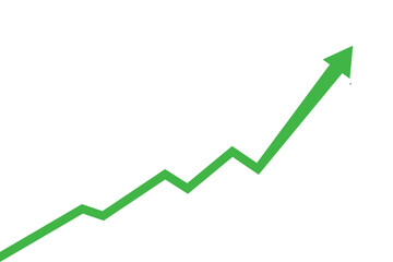 Upward Trend Arrow Green Growth Chart Illustration