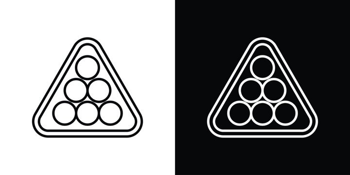 billiards icon design element. Linear style vectors