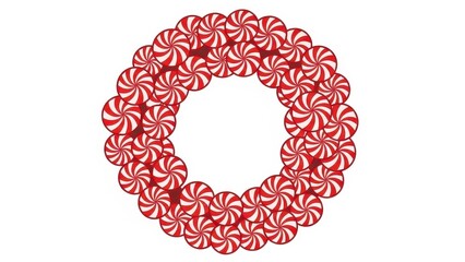 Festive Peppermint Candy Wreath Decoration.