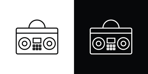 Boombox icon design element. Linear style vectors © Win