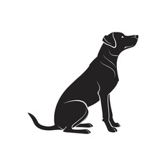 Sitting Dog Silhouette Illustration