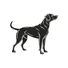 Standing Dog Silhouette Vector Illustration