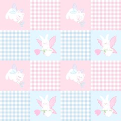 A cute pastel coquette seamless pattern featuring soft ribbons, bows, hearts, and delicate decorative elements. Perfect for gift wrapping, scrapbook paper, stationery design, textile prints, and girly
