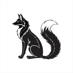 Elegant Sitting Fox Silhouette