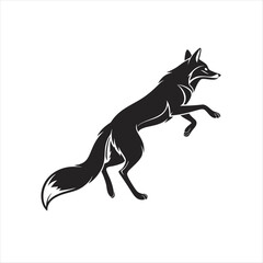 Elegant Leaping Fox Silhouette