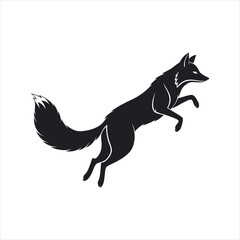 Jumping Fox Silhouette