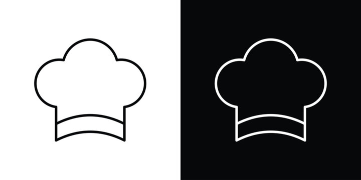 Chef hat icon design element. Linear style vectors