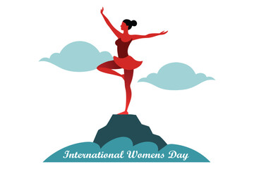 International Women’s Day Resilient Ballet Dancer Ocean Vector