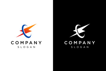 electric logo design split circle