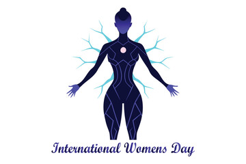 International Women’s Day Neural Network Power Silhouette