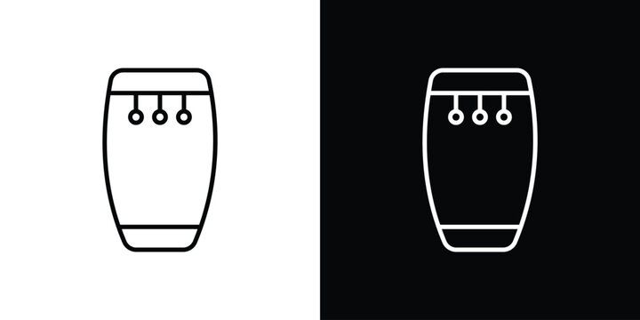 Conga icon design element. Linear style vectors