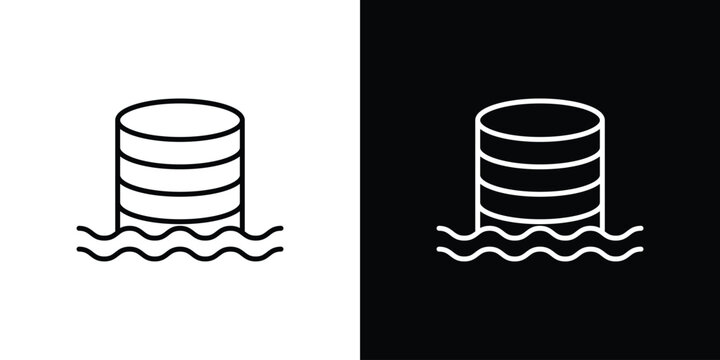 Data lake icon design element. Linear style vectors