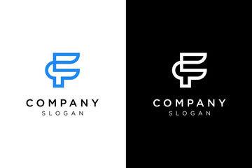 simple modern C and F logo design