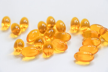 cod liver oil with white background 