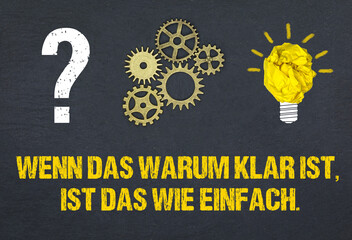 Wenn das Warum klar ist, ist das Wie einfach.	
