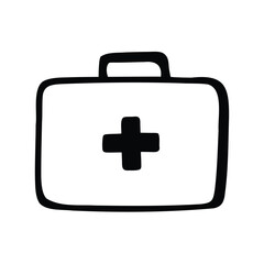 Stylized First Aid Kit Depicting Medical Assistance and Health Care Services